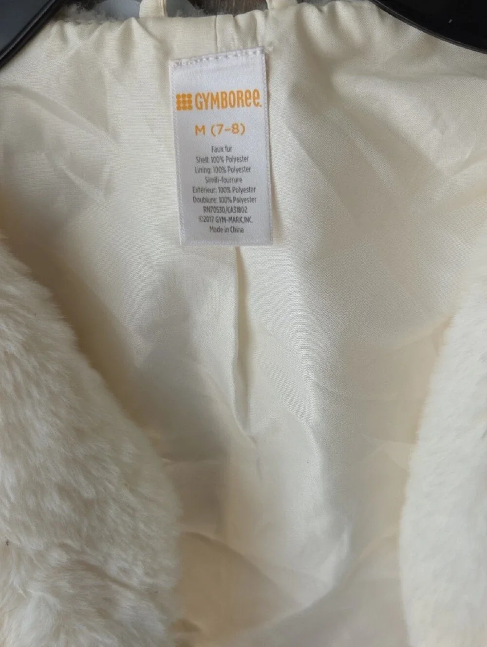 Gymboree Ivory Faux Fur Bolero Jacket  Size 7/8